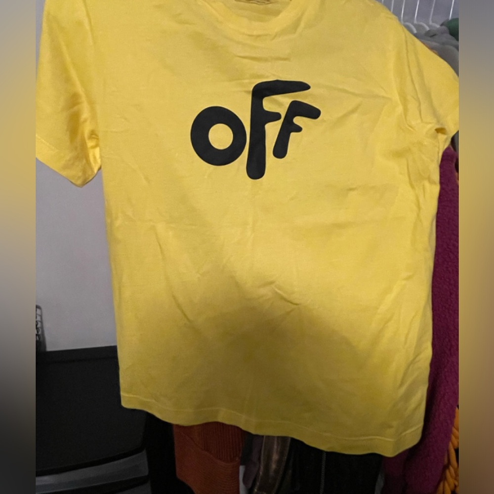 Boys Yellow & Black Off-White Tshirt